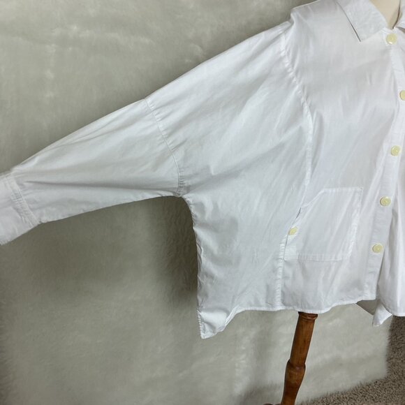 Dress To Kill White Linen White Long Sleeve Drop Shoulder Button Front Shirt OS - Picture 2 of 7